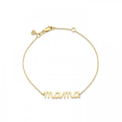 Pure Gold Mama Script Bracelet