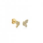 Gold & Diamond Half Butterfly Stud