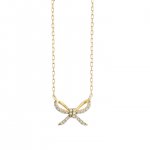 Gold & Diamond Bow Necklace