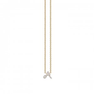 Gold & Diamond Small Initial Necklace