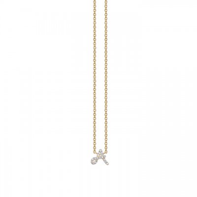 Gold & Diamond Small Initial Necklace