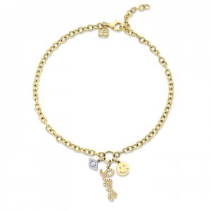 Gold & Diamond Protection, Love & Happiness Anklet