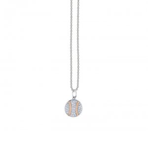 Little Loves Gold & Diamond Baseball Necklace