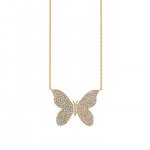 Gold & Diamond Large Butterfly Necklace