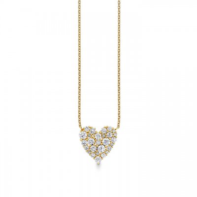 Gold & Diamond Cocktail Heart Necklace