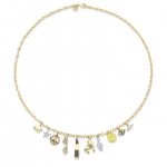 Gold & Diamond Multi-Charm Disco Necklace