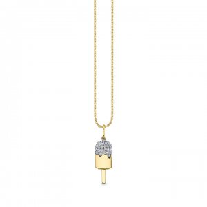 Little Loves Gold & Diamond Popsicle Necklace