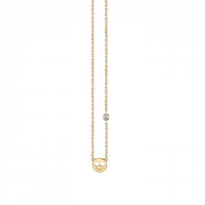 Gold Plated Sterling Silver Sunglasses Emoji Necklace with Bezel Set Diamond