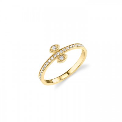 Gold & Diamond Perched Marquise Eye Eternity Ring