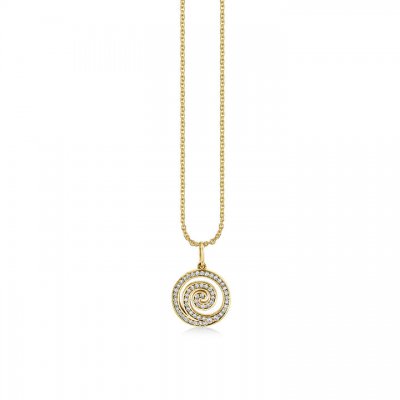 Gold & Diamond Spiral Charm