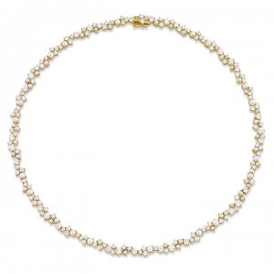 Gold & Diamond Pearl Cocktail Eternity Necklace