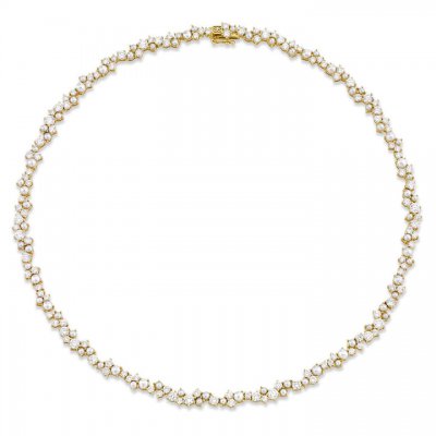 Gold & Diamond Pearl Cocktail Eternity Necklace