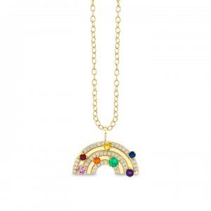 Gold & Diamond Large Rainbow Charm