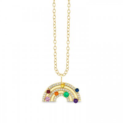 Gold & Diamond Large Rainbow Charm