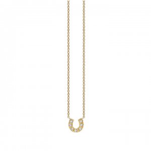 Gold & Diamond Small Horseshoe Necklace