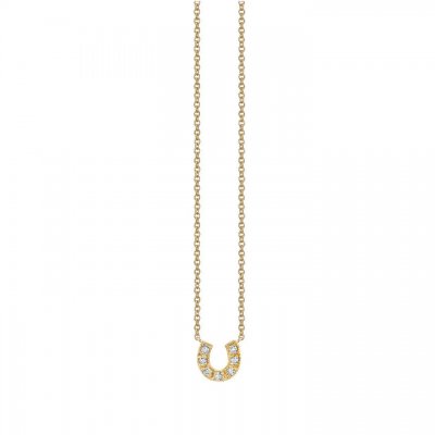 Gold & Diamond Small Horseshoe Necklace