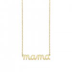 Pure Gold Mama Script Necklace