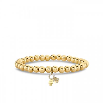 Men's Collection Gold & Diamond Luck & Protection on Gold Beads