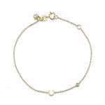 Gold Plated Sterling Silver Horseshoe Bracelet with Bezel Set Diamond