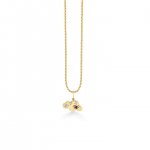 Little Loves Gold & Diamond Eyelash Eye Cloud Necklace