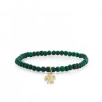 Men's Collection Gold & Diamond Small Clover on Malachite