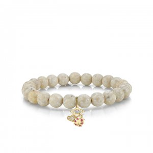 Gold & Diamond Love, Luck & Protection on Cream Jasper