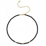 Gold & Diamond Black Spinel Choker