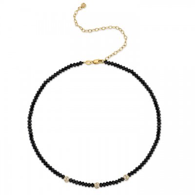 Gold & Diamond Black Spinel Choker