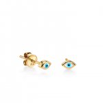 Gold Mini Enamel Evil Eye Stud