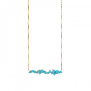 Gold & Turquoise Cocktail Bar Necklace