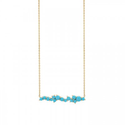 Gold & Turquoise Cocktail Bar Necklace