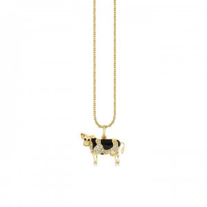 Gold & Diamond Bessie Cow Charm