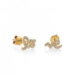 Gold & Diamond Love Stud