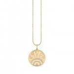 Gold & Diamond Small Luck Coin with Rays Charm