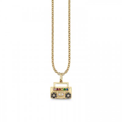 Gold & Diamond Boombox Charm