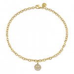 Gold & Diamond Happy Face Anklet