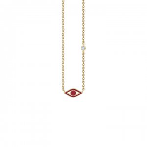 Gold & Enamel Mini Evil Eye Necklace