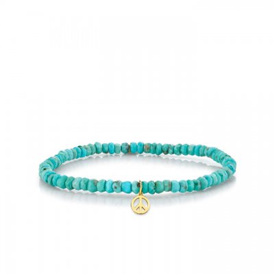 Pure Gold Peace Sign on Turquoise