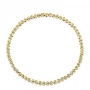 Gold & Diamond Large Fluted Eternity Necklace