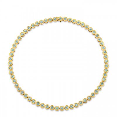 Gold & Diamond Large Fluted Eternity Necklace