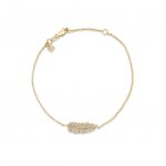 Gold & Diamond Feather Bracelet