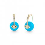 Gold & Diamond Evil Eye Turquoise Earrings