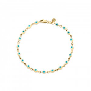 Gold & Enamel Mini Evil Eye Bracelet