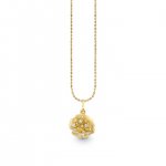 Gold & Diamond Peony Charm