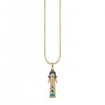 Gold & Multicolor Gemstone Maria Doll Charm