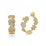 Gold & Diamond Medium Icon Hoops