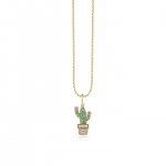 Gold & Diamond Small Potted Cactus Charm