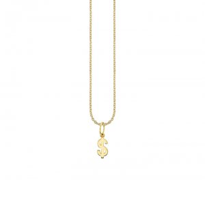 Pure Gold Tiny Dollar Sign Charm