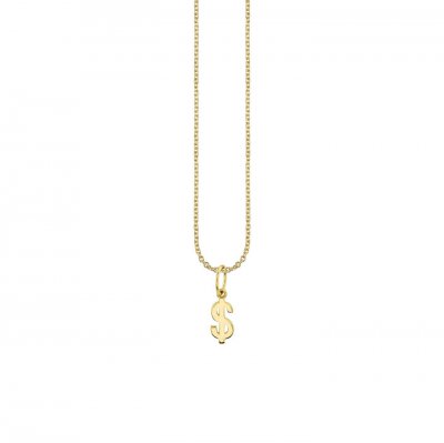 Pure Gold Tiny Dollar Sign Charm