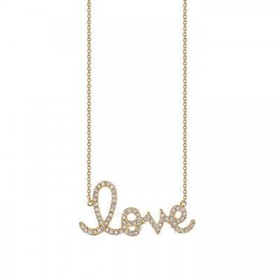 Gold & Diamond Large Love Necklace